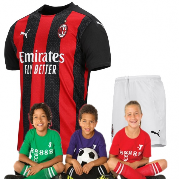 Kid's AC Milan Home Suit 20/21 (Customizable)